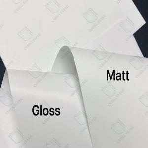 China White Smooth Surface 128gsm High Hlossy Art Paper Two Side Coated For Sheet Packaing on sale