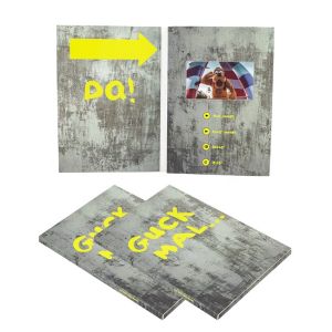 innovative design 5 inch LCD video packs,magnet switch brochure LCD with video