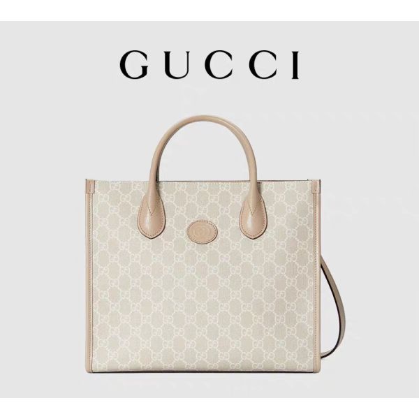 Quality Small Supreme Gucci Canvas Shoulder Bag Tote With Interlocking G wholesale