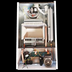 40kw Wall Hanging Gas Furnace Blue Stainless Steel Shell Most Efficient Lpg