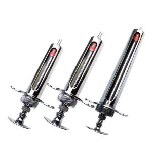 Stainless Steel Luer Lock Metal Veterinary Syringe 10ml Cattle Injection Needles