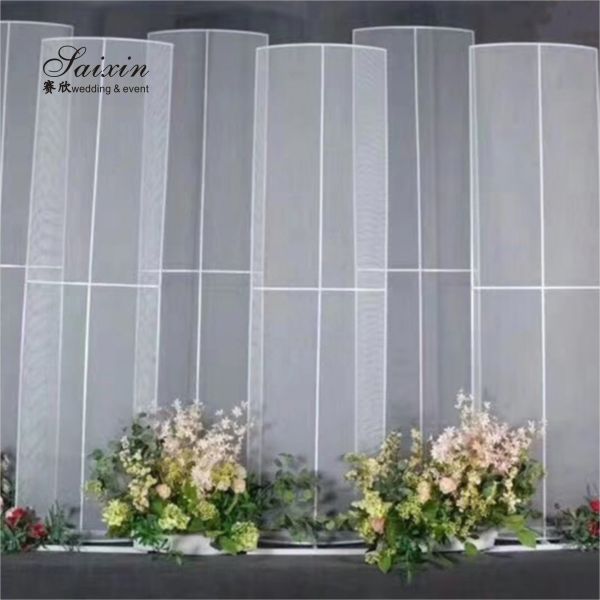 Quality Custom Decoration Backdrop For Wedding Tall White Net Metal Frame Stand 257CM wholesale