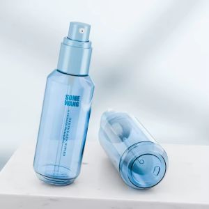 PET Cosmetic Bottles And Jars Blue Reusable Shampoo Bottle Oval