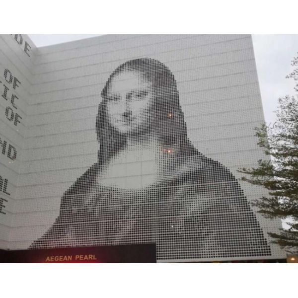 10-50mm Thick Perforated Aluminium Facade Panel Curtain Wall Project Customization