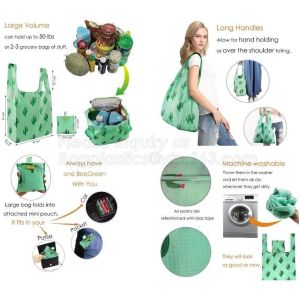 Cheap Supermarket Cheap Recyclable Polyester Reusable Foldable Shopping Bag,Value Friendly Reusable Polyester Foldable Shoppin for sale