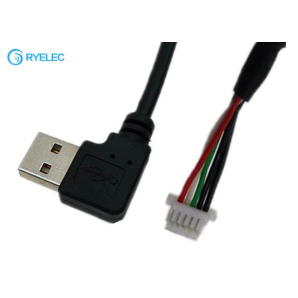 Quality Custom 1.0mm Pitch 5 Pin SH Micro JST Connector To USB A  Right Angle Male Plug Cable wholesale