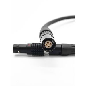 China Lemo 4pin Male To Female Black Color AVNS Molded Cable For Night Vision System on sale