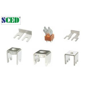 75A M4 Screw Nickel Plated Brass PCB Terminal Block Parts 6.4x9.8mm