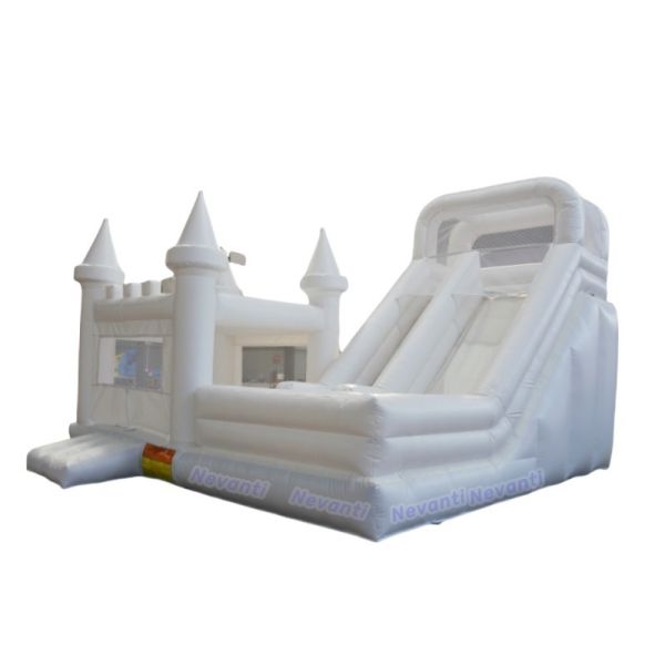 2024 Double Slide White Inflatable Bouncer House with Customized Color and