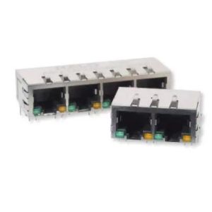 Cheap 1x4 RJ45 Connector HFJ14-1G01ER-L12RL For Gigabit Ethernet Application for sale