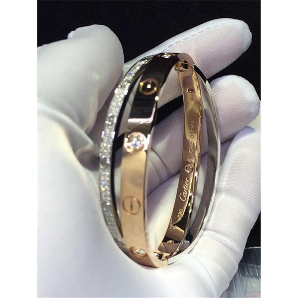 C Double ring bracelet Love bracelet, 18K gold. With a screwdriver. Jewelry factory in Shenzhen, China
