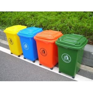 240L large plastic rubbish garbage bin with lids and wheel