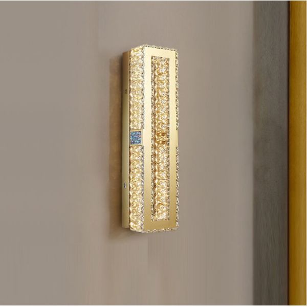 Rustproof Contemporary Gold Crystal Wall Sconce Lighting Electroplating
