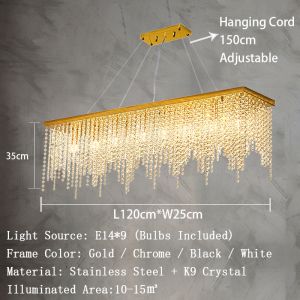 Crystal Chain Ceiling Lights New Lampara Techo for Home Decor guzhen lighting(WH