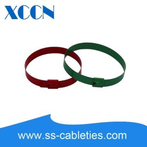 China Metal Locking Plastic Coated Stainless Steel Cable Ties Effective Highly Securing on sale