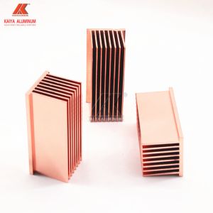 Rectangular Extruded Aluminium Heat Sink Profile Rose Gold Color