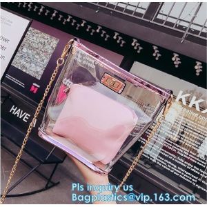 China Promo custom clear pvc shopping bag, Vinyl Coating Handbags with Logo, shopping bag with custom hand made printing, hand on sale