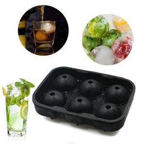 Ice Cream Makers Stocked 6 Cavity Food Grade Silicone Ice Cube Ball Tray Mold