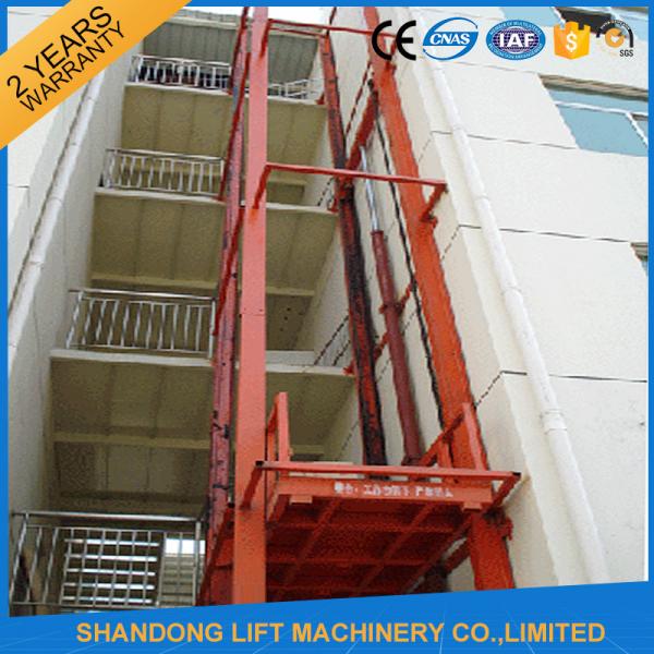 Quality CE 5.5m Vertical Hydraulic Elevator Lift with Guide Rail Checkered steel plate Platform wholesale