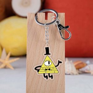 Cartoon Character Gravity Falls Printed Transparent Acrylic Keychain With Metal
