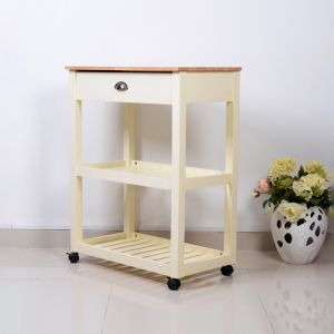 NC Painting Solid Rubber Wine Display Cabinet 2 Layers With Wheels