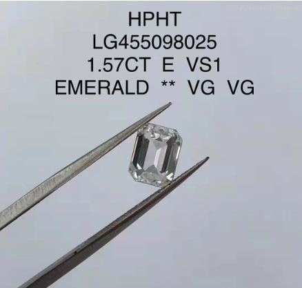Emerald Cut Lab Grown Diamond Jewelry 1.57 Ct E VS1 VG HPHT Diamond