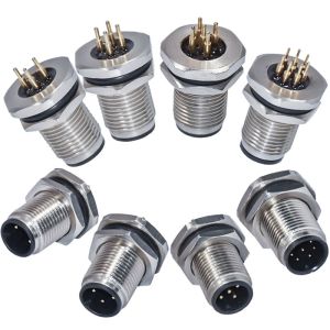 M12 Waterproof Connector 3-17 Pin Male Female IP67 IP68 DIN
