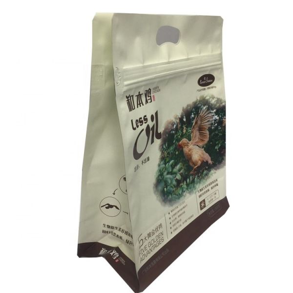 Quality Laminate Matte self sealing boxpouch Flat Bottom Eight Side Seal Gusset Standup Zipper Lock pouch bag for packaging snacks wholesale