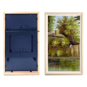 Wall 43" inch Wooden frame NFT screen 4K display for video photo multimedia loop