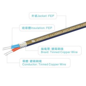 FEP wires UL758 AWM20753 22AWG 600V/200C brown for heater home appliance light