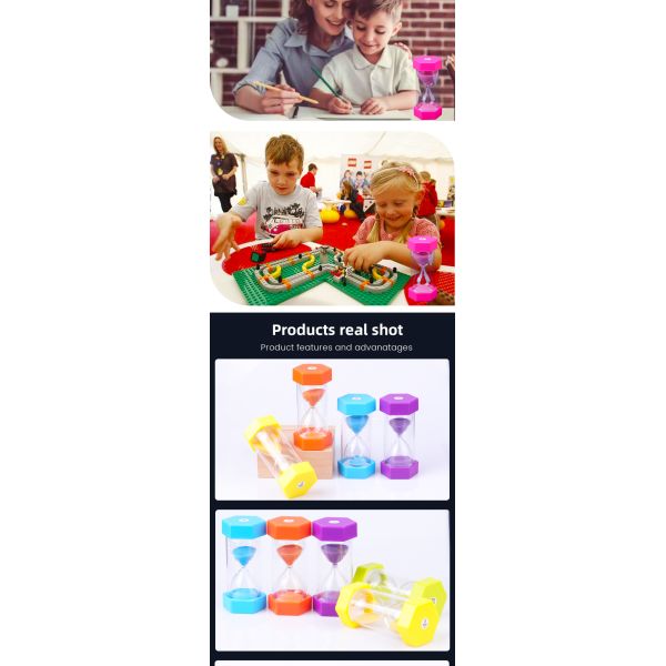 Kids Sand Timer Hourglass Plastic Hexagonal Hourglass Free Sample