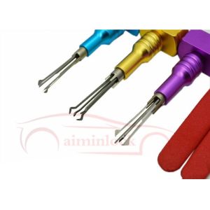 Gold Six-Piece Locksmith Tools Set with Adjustable Cross-Shaped Lock Picking