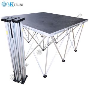 Outdoor Concert Stage Truss Project Black Aluminum Folding Stage Platform with