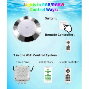 AISI 316LSS RGB LED Swimming Pool Light , Glue Filled Surface Mount Pool Light