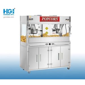 30oz Floor Standing Stainless Steel Popcorn Maker Machine With Wheel
