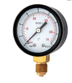 China 150mm 250mm Standard Pressure Gauge 1/2 Npt Utility  With Black Steel Case on sale