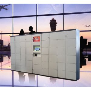 Airport Train Station Baggage Locker With Credit Card Payment And Advertising