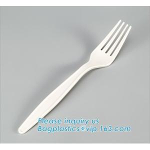 wholesale Biodegradable cPLA plastic white cutlery set,Eco-friendly Disposable