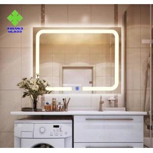 IP44 Rating LED Lighted Bathroom Mirror Wall Mount Silver Mirror Raw Material