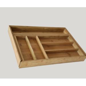 Promotional cheap kitchen expandable bamboo cutlery tray