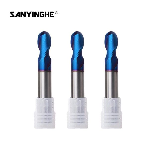 Quality HRC65 Blue Nano Coating Ball Nose End Mill 2 Flutes Indexable End Mill Cutter wholesale