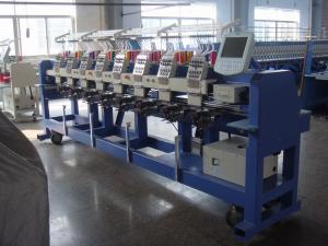 Cheap 9 Needle Flat / Hat / Tubular Embroidery Machine With Fast Data Transmission for sale