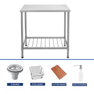 Cheap Cabinet Desk Top Mount Rectangular Stainless Steel Washing Up Bowl for sale