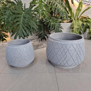 Texture Surface Fiber Cement Pot For Charcoal Oven Camping Burners Heater Warmer
