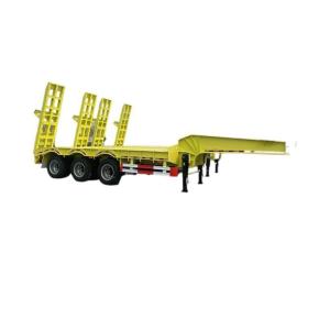 60T 3 Axle Low Bed Trailer Low Platform Trailers With 28 Tires Steel Material