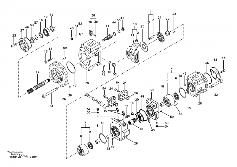 Hydraulic Pump Pistons EC460B EC460B1 VOE 14526609 K5v200dth-9n 168KG For Excavator