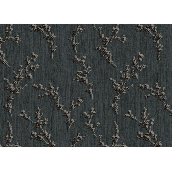 Green Leaf Pattern Non Woven Wallcovering / Flocking Home Decorating Wallpaper