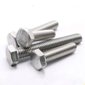 DIN Standard 304 Stainless Steel Hex Bolt Full Thread Bolt M4 M5 M6 M8 Plain
