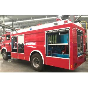 HOWO Red Color Water Tank Fire Truck 4000L Capacity For Road Spraying Multipurpo