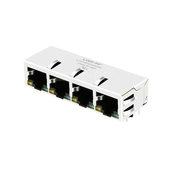 LPJ46404ADNL 10/100 Base-T Tab Down Yellow/Green LED 1x4 Port Ethernet RJ45